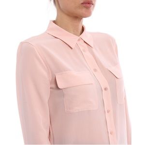 Equipment pink silk shirt SMALL
